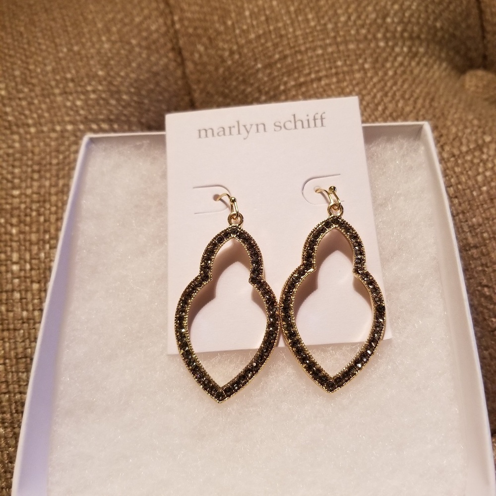 Marlin Schiff Theresa Pave Open Shape Drop Earring